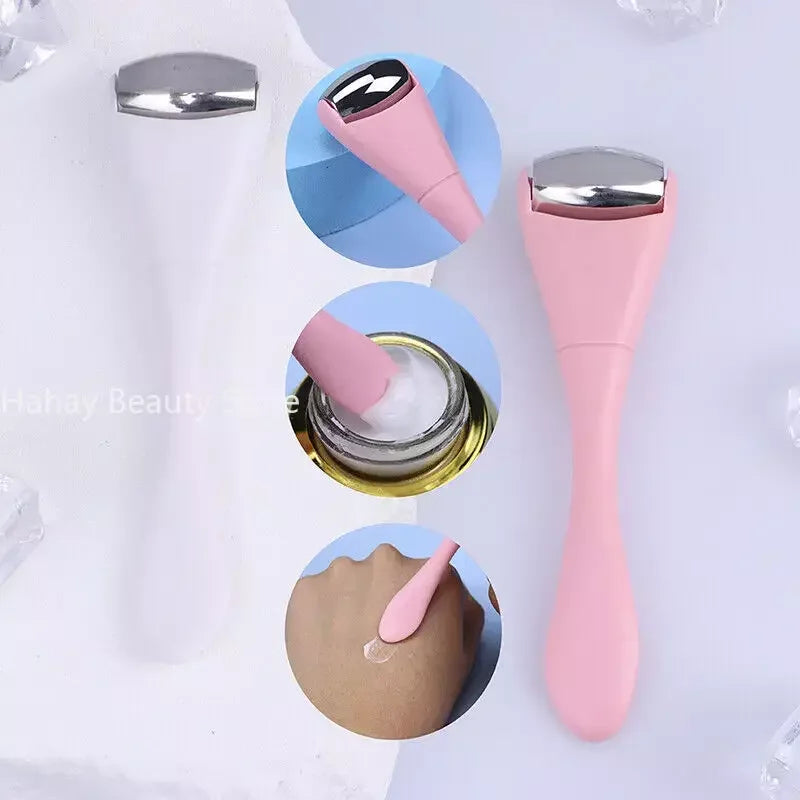 Double Head Stainless Steel Ice Roller & Eye Cream Stick - Face Massager & Beauty Tool