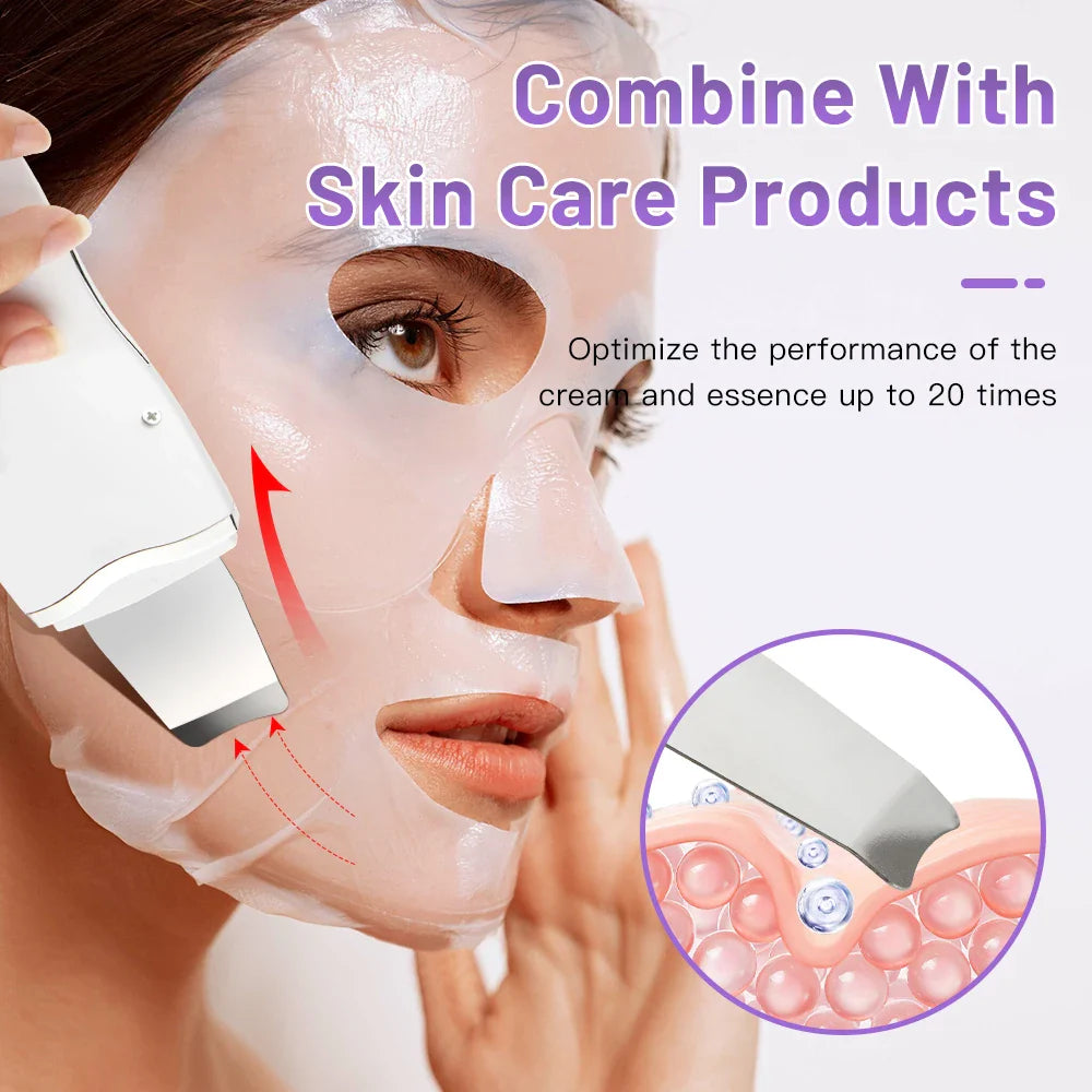 Electric Ultrasonic Skin Scrubber - Blackhead Remover & Facial Lifting Tool