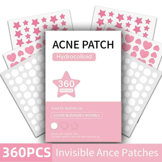 360Pcs Colorful Hydrocolloid Acne Patches for Invisible Pimple Removal & Concealing