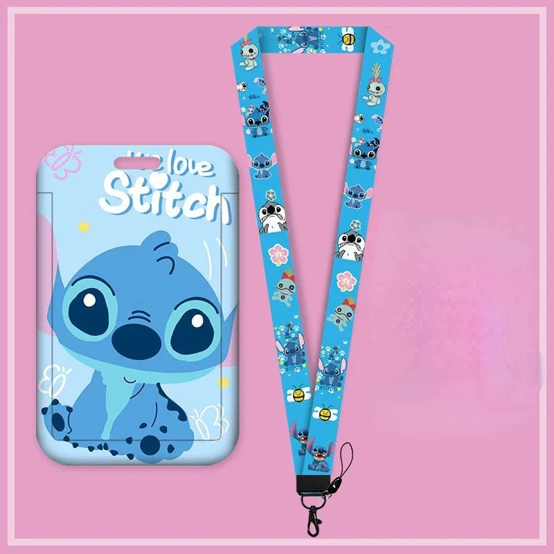 Disney Anime Kawaii Stitch Badge Holder & Lanyard for Kids