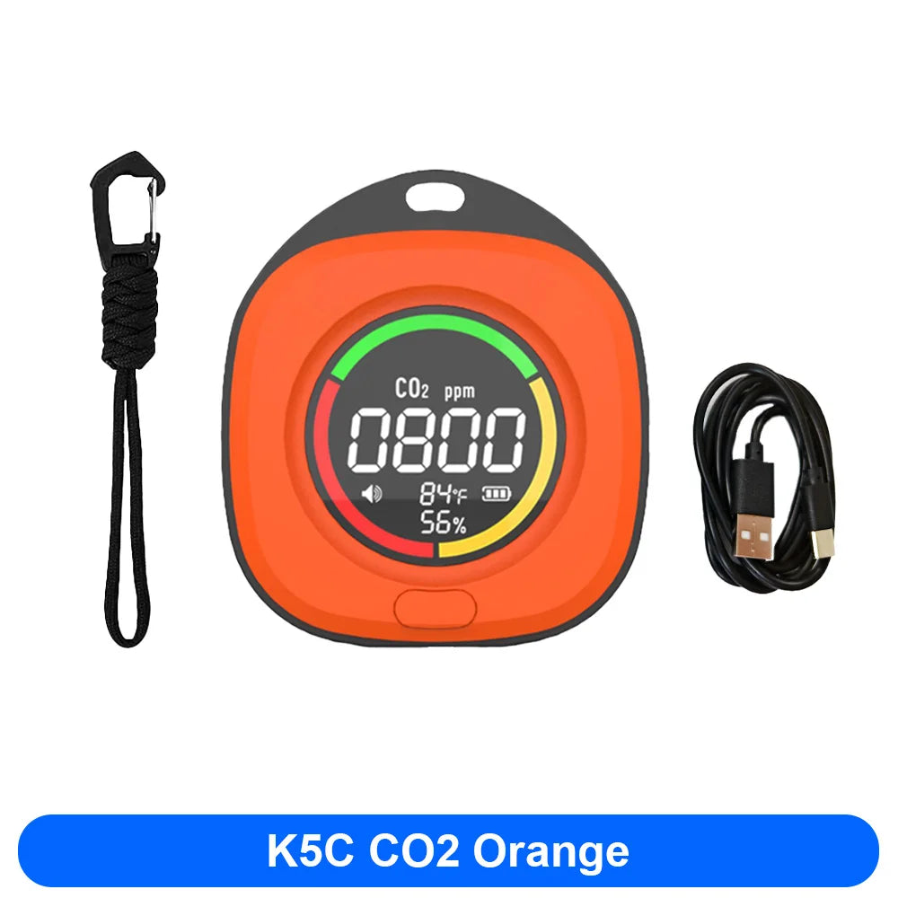 4-in-1 Carbon Monoxide Detector Accurate detection LED Screen Portable Travel Rechargeable CO and CO2 Detector with alarm sound
