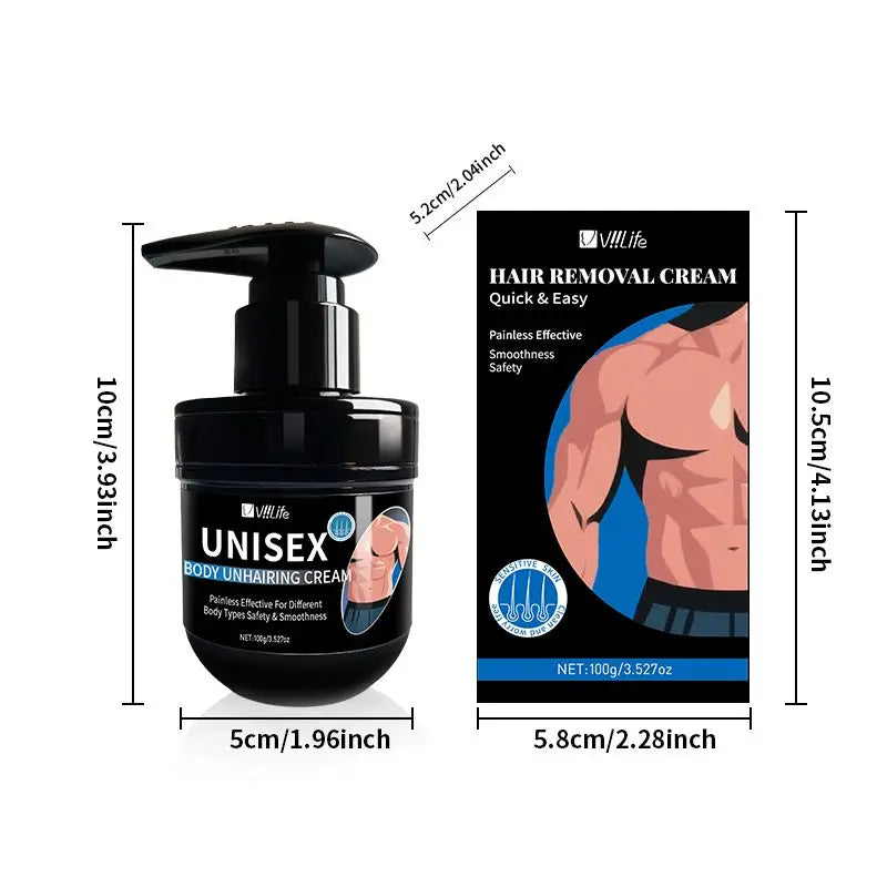 Viilife Men's Painless Hair Removal Cream - Smooth & Nourishing