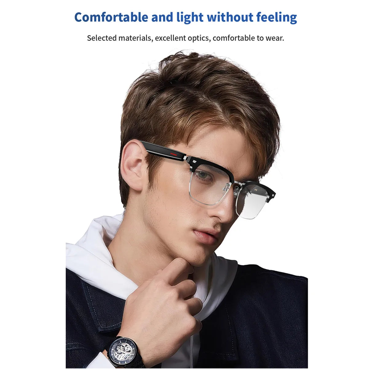 Smart Glasses AI Translator with Bluetooth, Voice Assistant, and Camera
