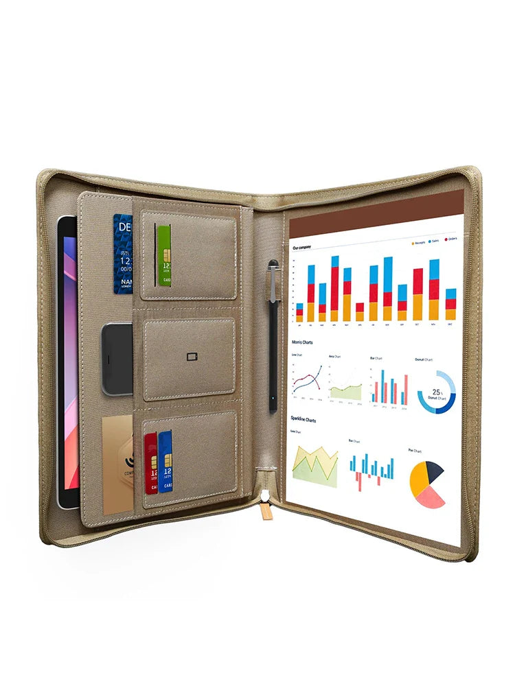 Multifunctional A4 Conference Folder | Leather Document Organizer 2024