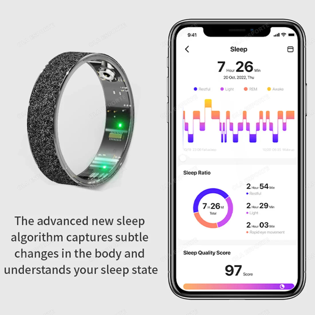 Smart Ring with Charging Case - Health & Sleep Monitor, Waterproof, Multi-sport Mode