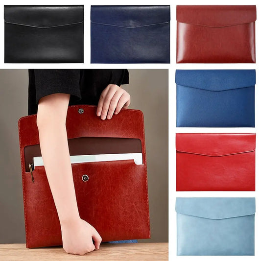 A4 A6 Leather Document Bag - Stylish & Durable Office Briefcase
