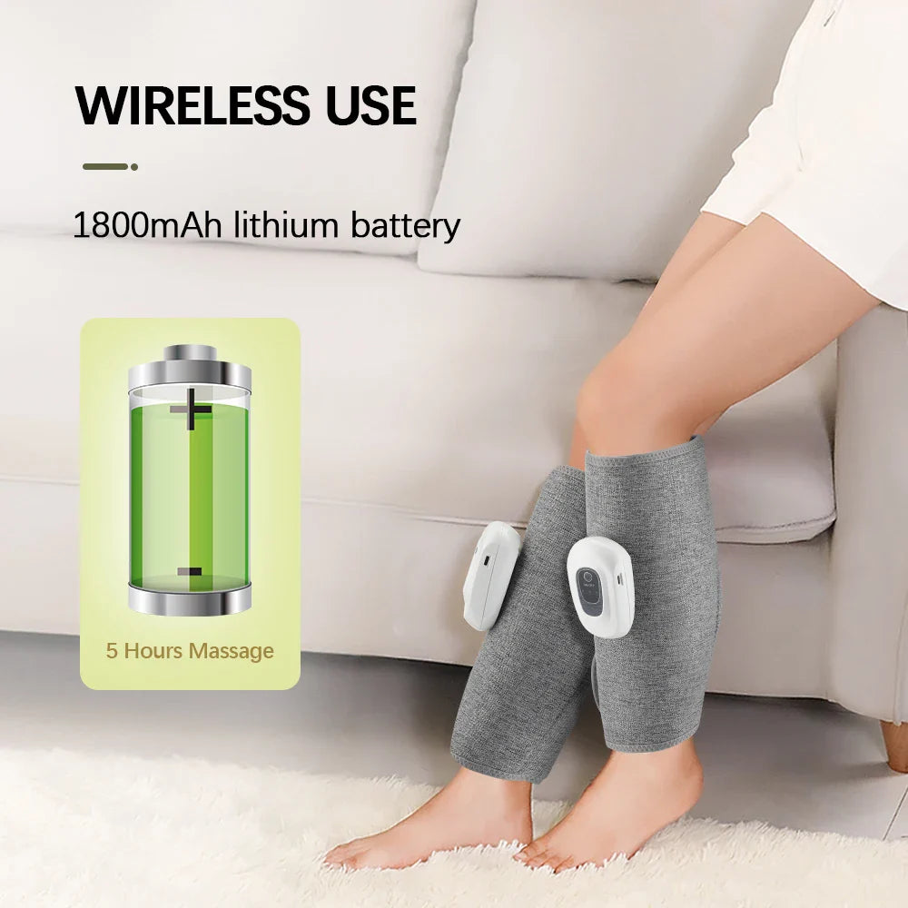 Electric 360° Air Pressure Calf Massager - Wireless Leg Massage with 3 Modes