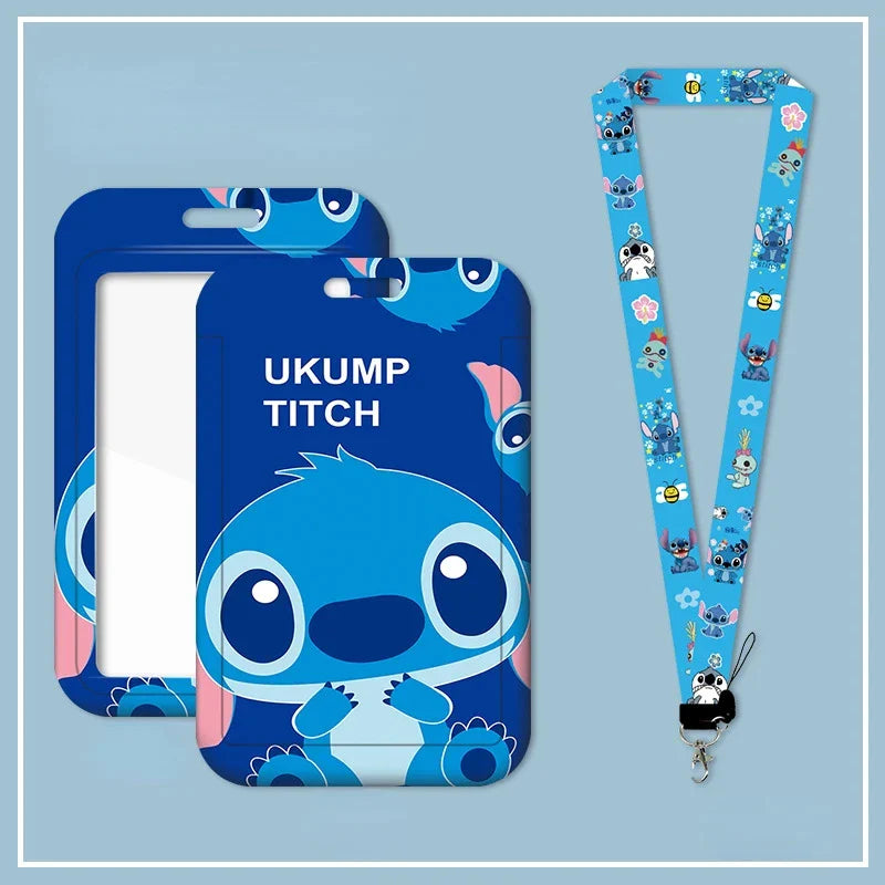 Disney Anime Kawaii Stitch Badge Holder & Lanyard for Kids
