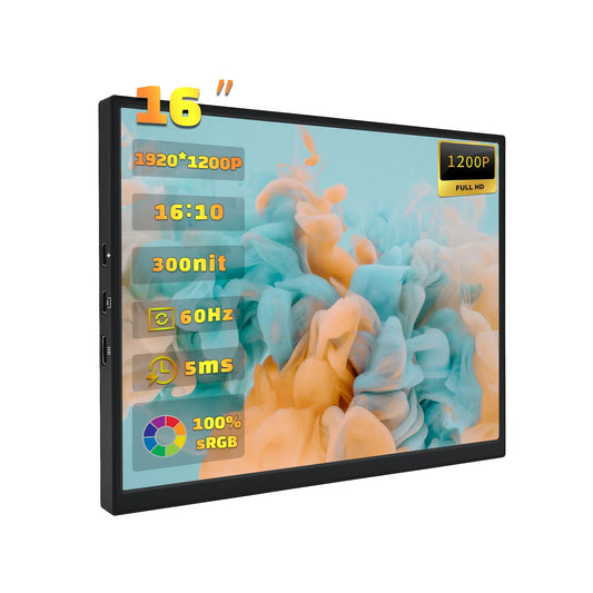 ZSUS 16" Portable Monitor - 1200P IPS Screen for Gaming & Travel