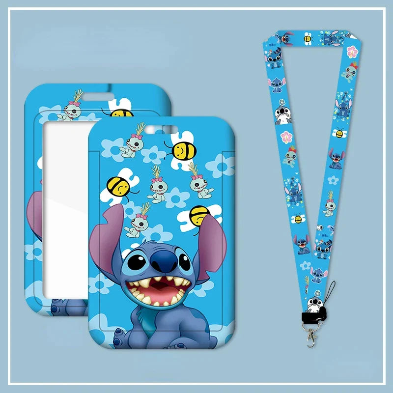Disney Anime Kawaii Stitch Badge Holder & Lanyard for Kids