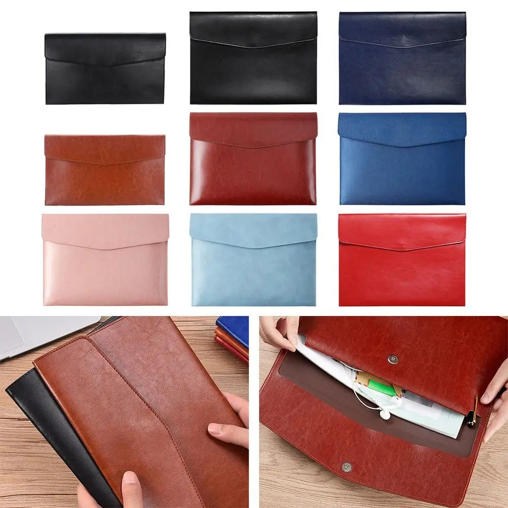 A4 A6 Leather Document Bag - Stylish & Durable Office Briefcase