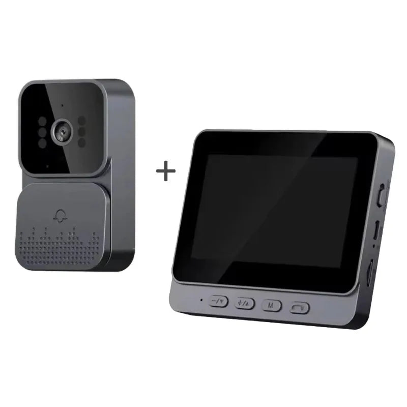 Wireless Intercom Doorbell - HD Night Vision, Waterproof 4.3" IPS Screen, Smart Home Security