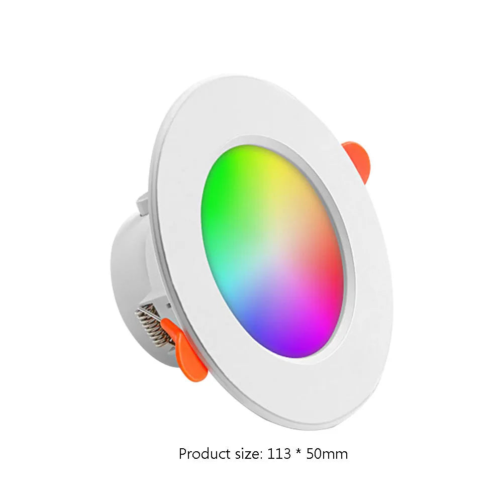 1-10PCS 10W Smart LED Downlight Bluetooth Ceiling Lamp RGB Lamp APP Remote Control Color Changing light for Google Alexa Home