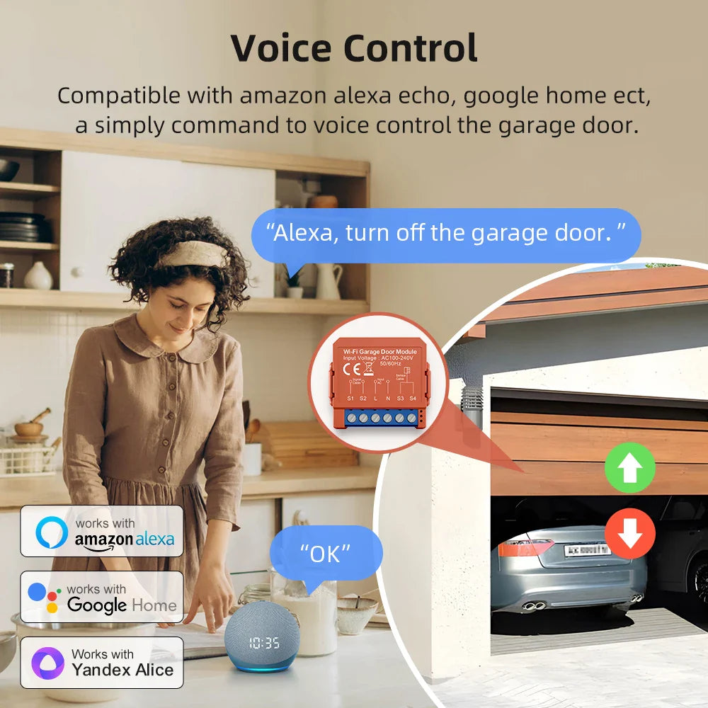 AVATTO Tuya WiFi Garage Door Opener - Smart Remote & Voice Control
