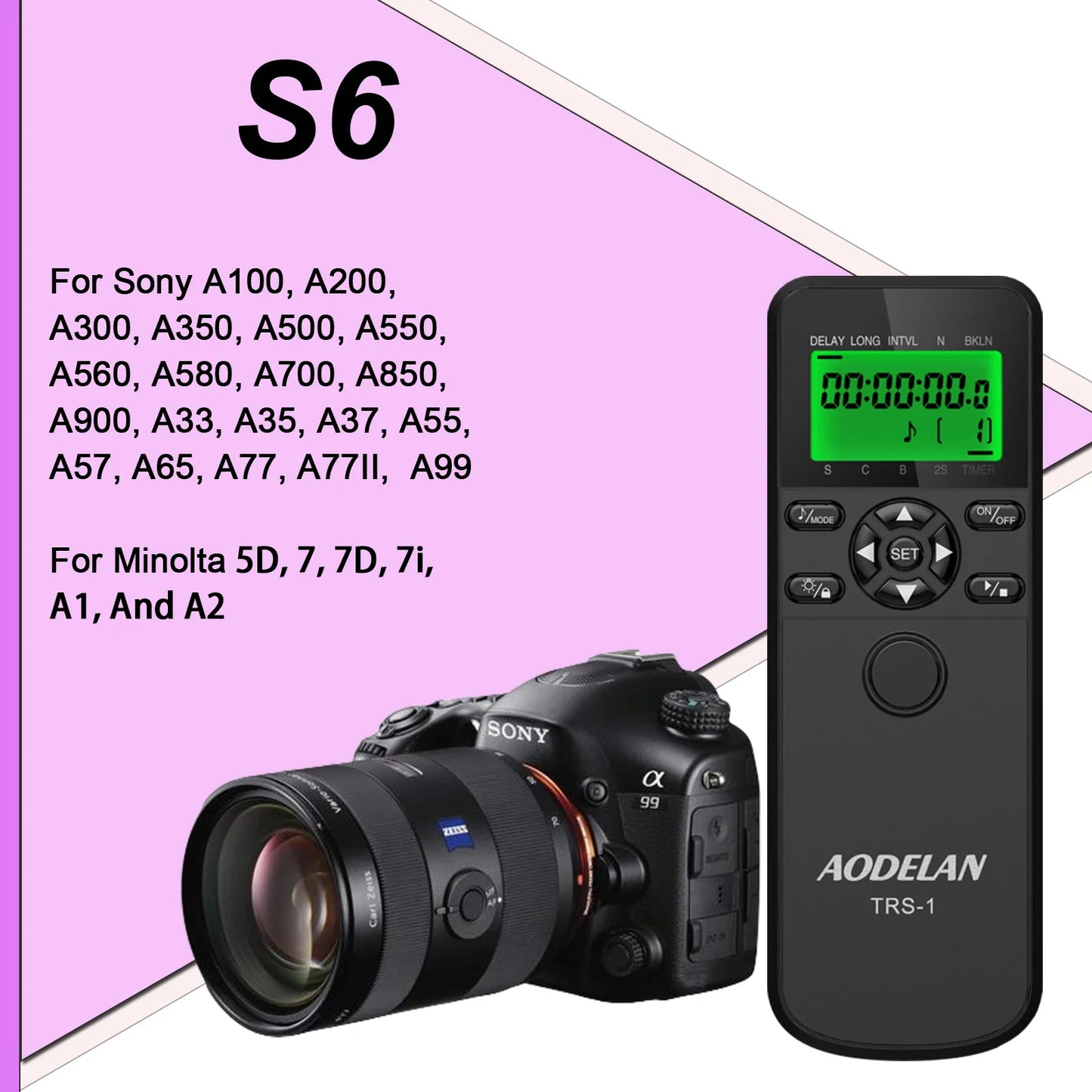 AODELAN Intervalometer Timer Remote Control for Canon Nikon Sony Cameras