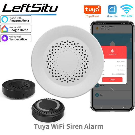 Tuya WiFi Siren Alarm - Smart Home Security 100dB Speaker, Alexa & Tuya Compatible