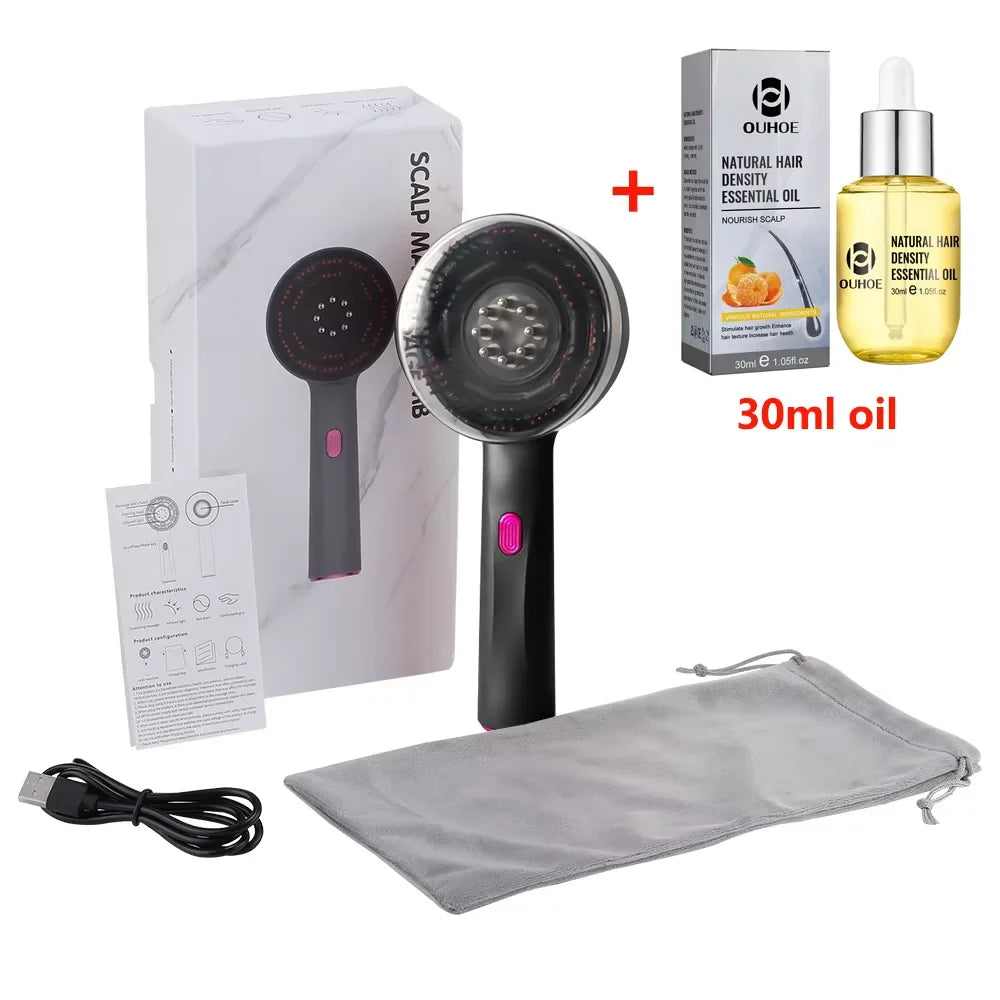 3 Modes Electric Vibration Massage Comb for Hair Growth and Scalp Health