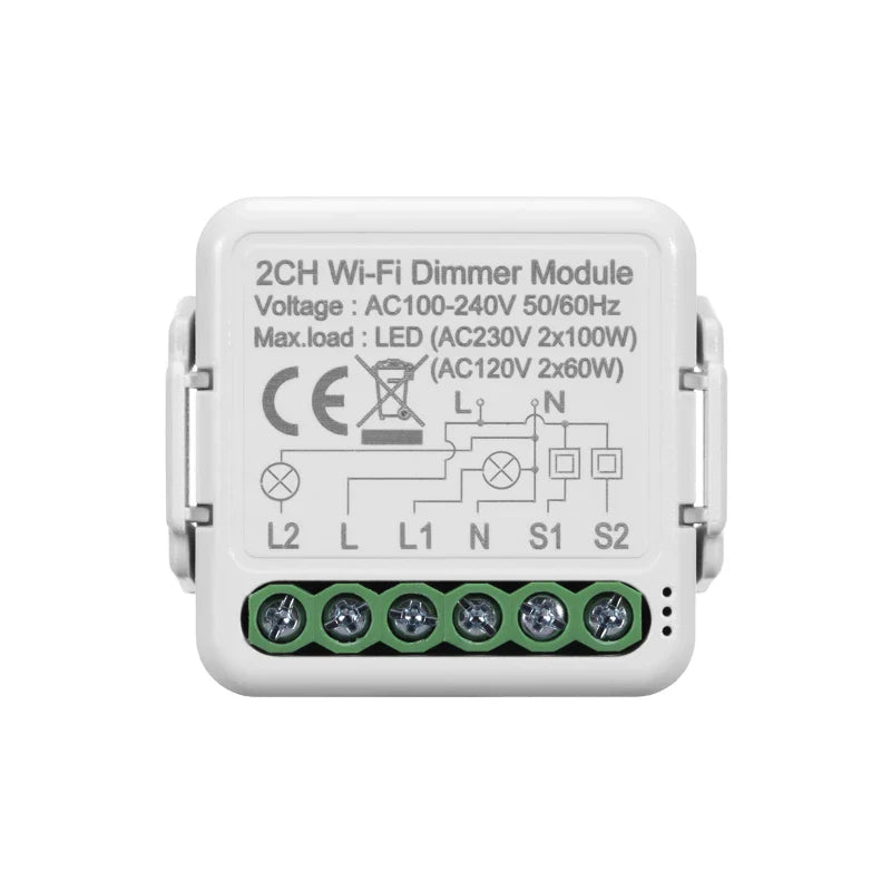 DIY  Wifi Smart Dimmer Switch Module Tuya/Smartlife APP Remote Control Two Way Compatible with Alexa Google Home Voice Control