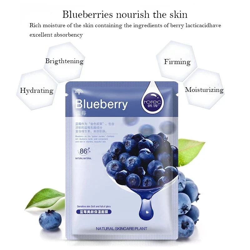 30pcs Natural Plant Facial Masks - Moisturizing, Oil Control & Anti-Aging
