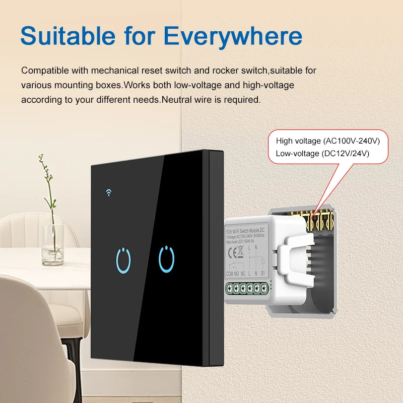 Smart Dry Contact WiFi & Zigbee Switch Module - Alexa & Google Home Compatible