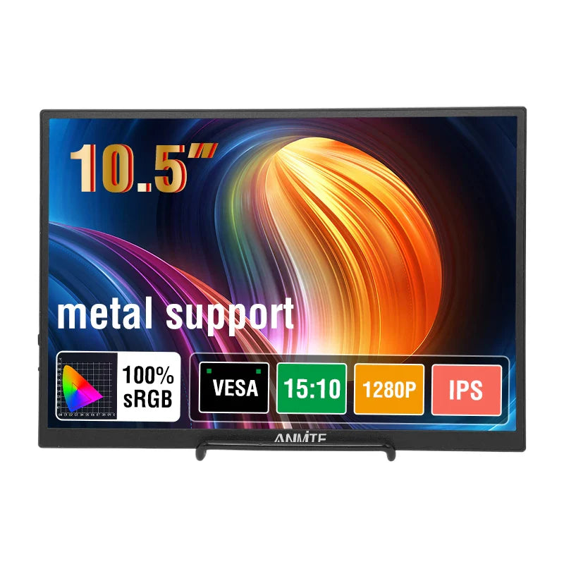 Anmite 10.5-Inch Portable Monitor 1280P HDR - Perfect for Gaming & Expansion