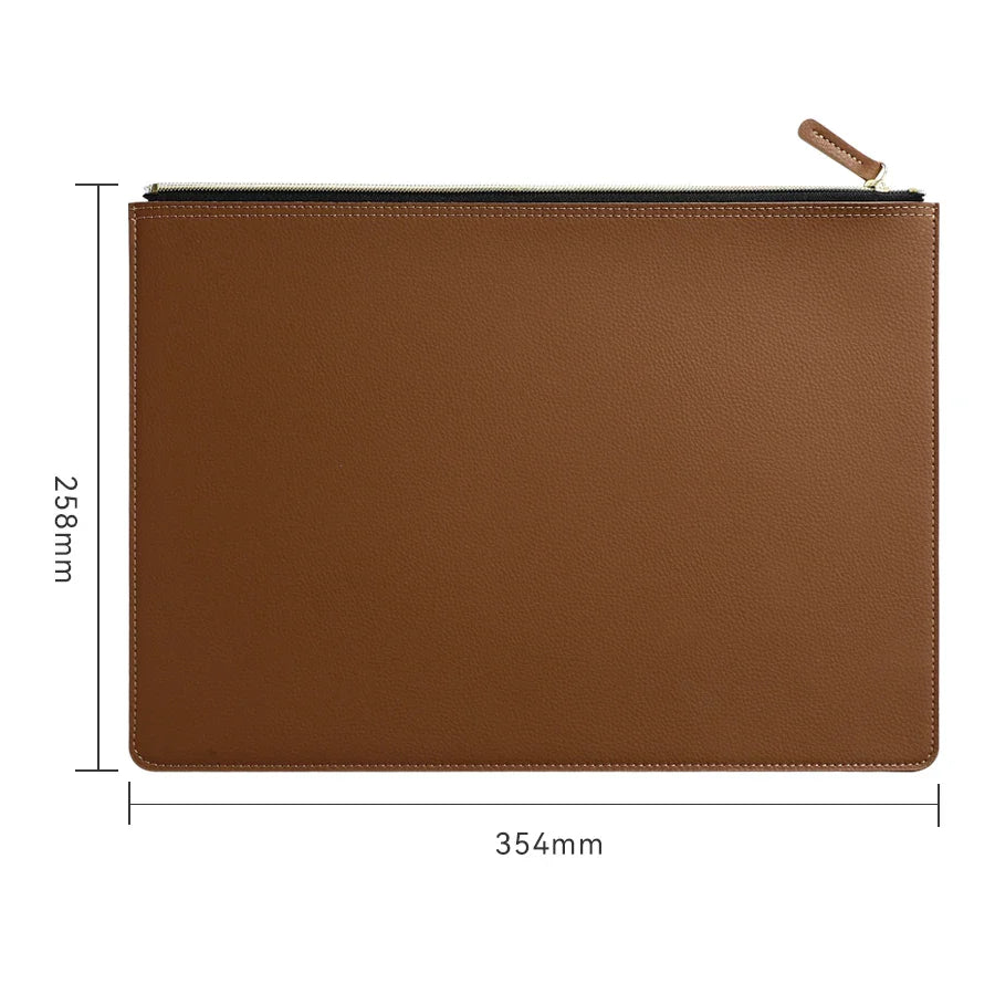 Premium Leather A4 Document Organizer & Business Portfolio with Zipper