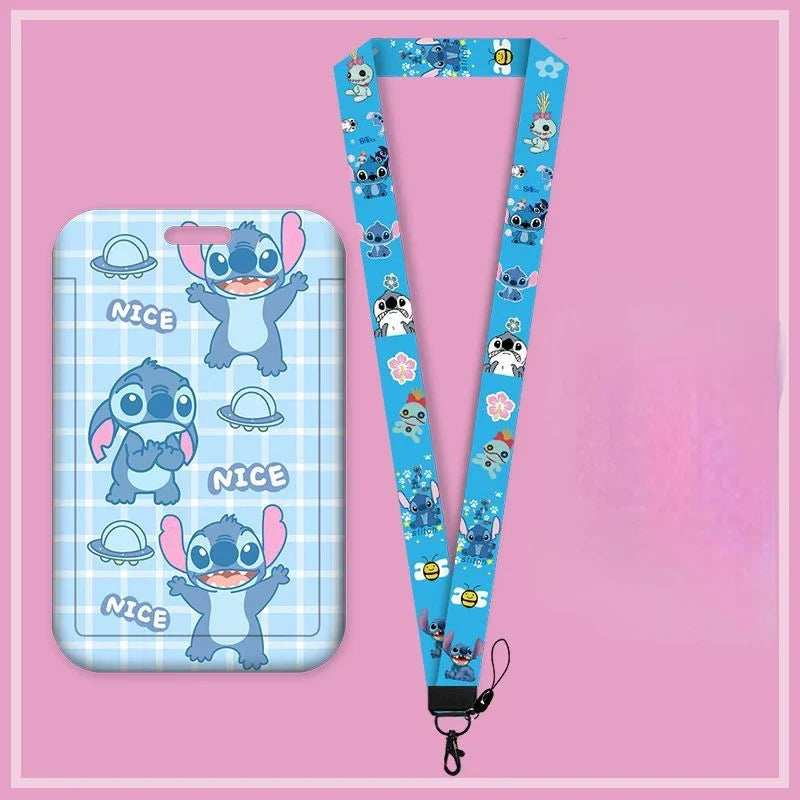 Disney Anime Kawaii Stitch Badge Holder & Lanyard for Kids
