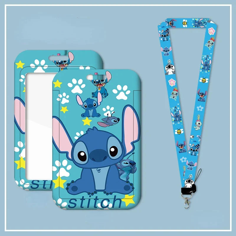 Disney Anime Kawaii Stitch Badge Holder & Lanyard for Kids