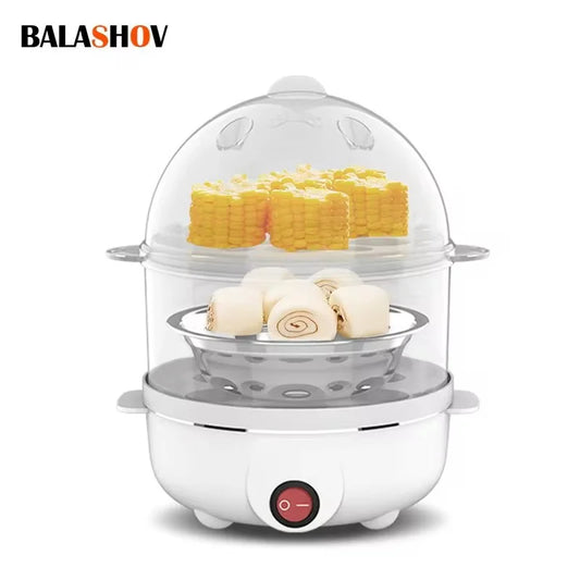 220V Multifunctional Electric Egg Boiler | Double Layer Egg Cooker & Steamer