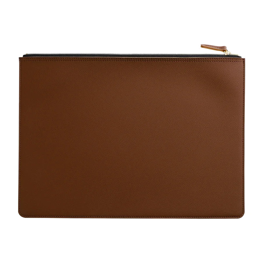 Premium Leather A4 Document Organizer & Business Portfolio with Zipper