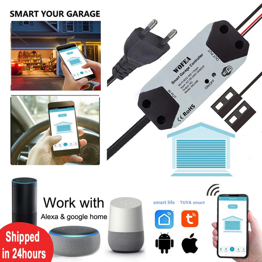 Wofea Smart WiFi Garage Door Opener Controller - Alexa & Google Home Compatible
