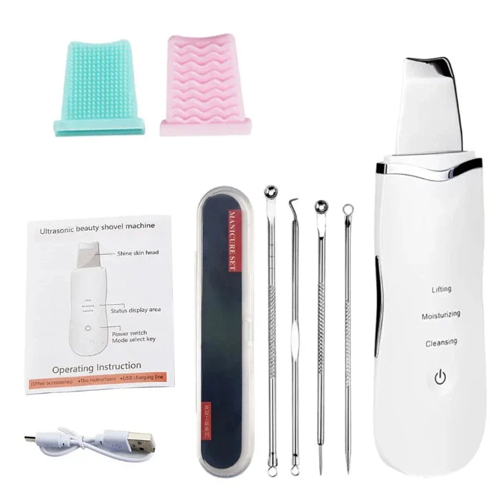 Electric Ultrasonic Skin Scrubber - Blackhead Remover & Facial Lifting Tool