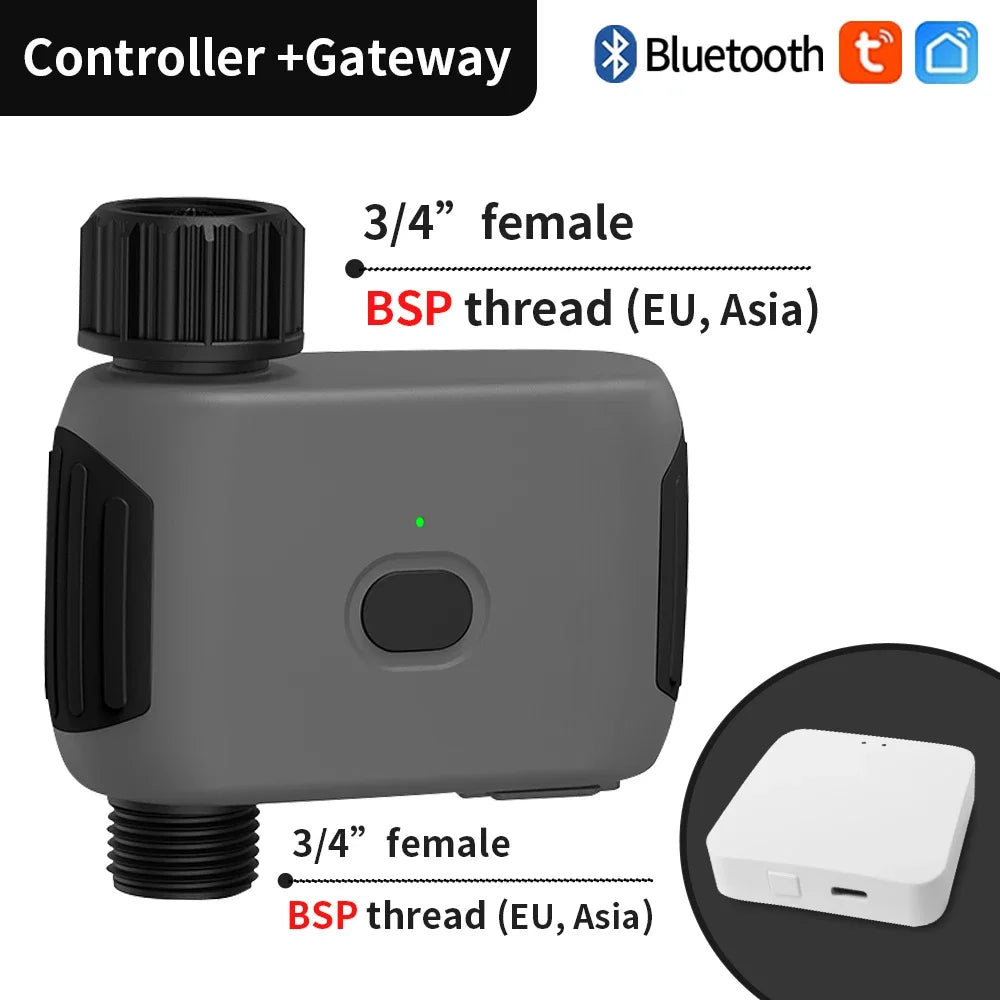 Smart Tuya Bluetooth Garden Water Timer - Alexa Compatible, Rain Delay, Automatic Irrigation