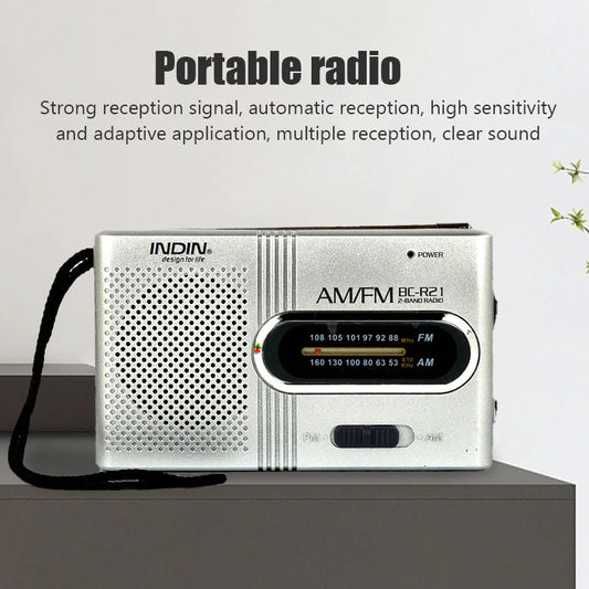 BC-R2 Portable Retro Radio with Telescopic Antenna, AM/FM Stereo