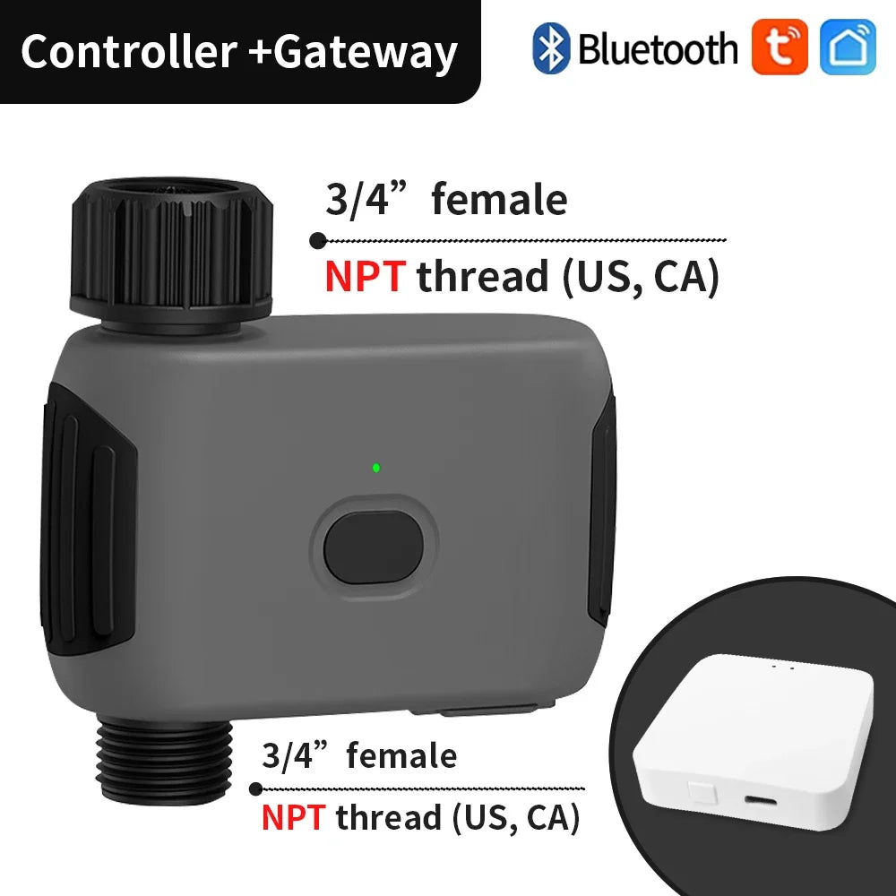 Smart Tuya Bluetooth Garden Water Timer - Alexa Compatible, Rain Delay, Automatic Irrigation