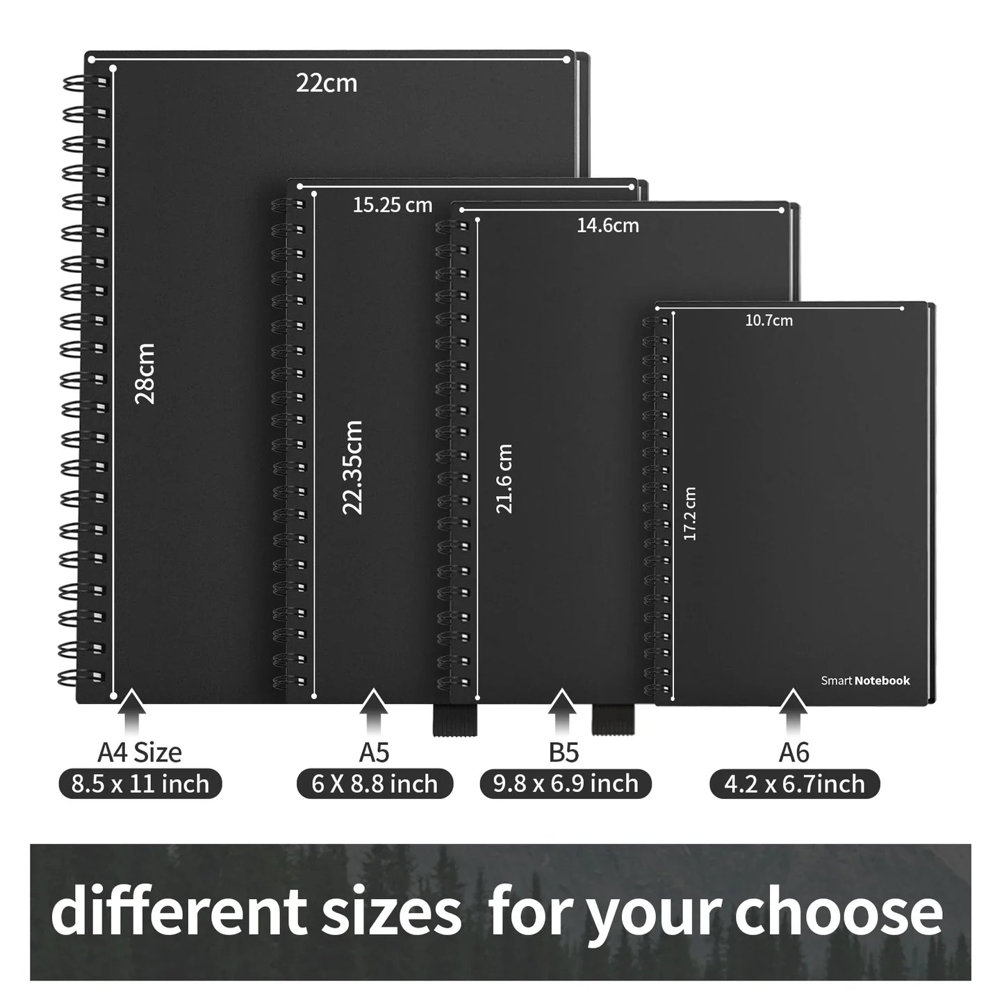 Smart Reusable Notebook A4 A5 A6 - Erasable, Wirebound & Eco-Friendly
