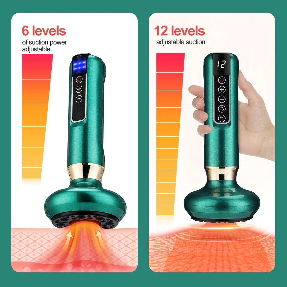 6/12 Gear Electric Cupping Massager - Anti Cellulite & Body Slimming Device with Heat Therapy