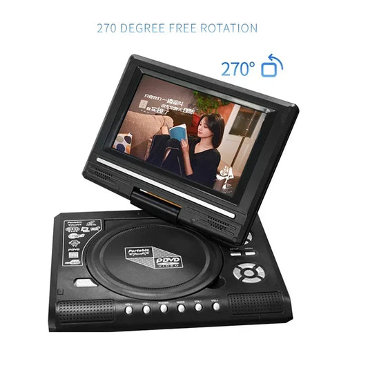7.8 inch Mini DVD CD Player - Portable & Rotatable Screen