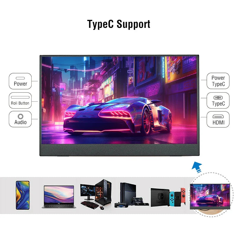 Anmite 15.6-Inch Portable Touch Monitor - 1080P HDR, Low Blue Light, Gaming & More