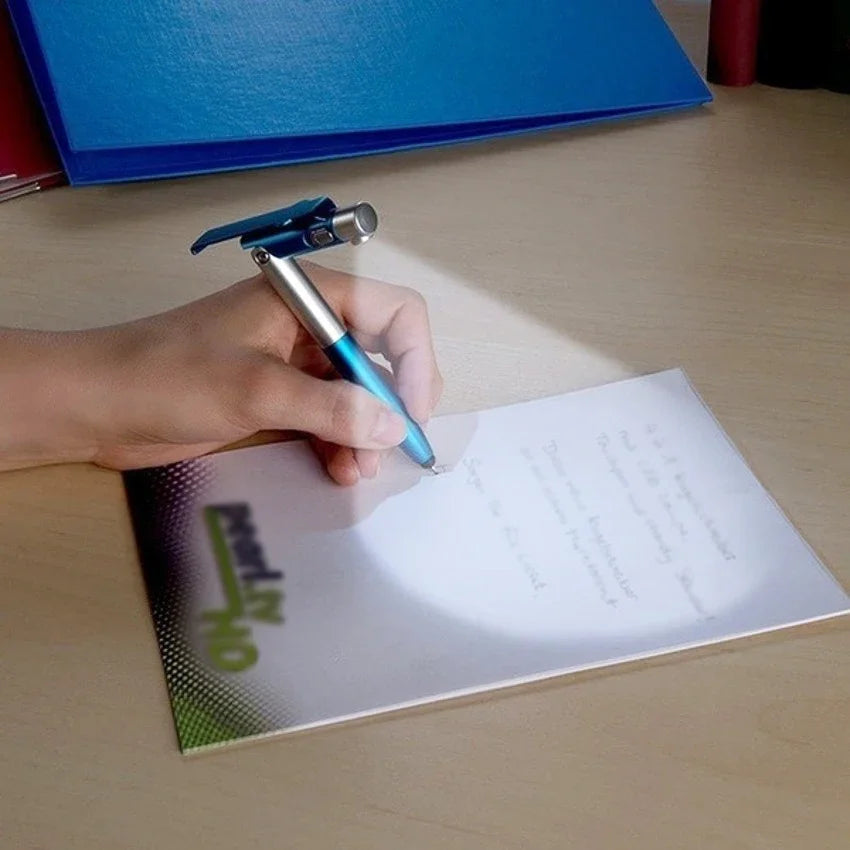 4 in 1 Multifunction Ballpoint Pen with LED Light and Phone Holder