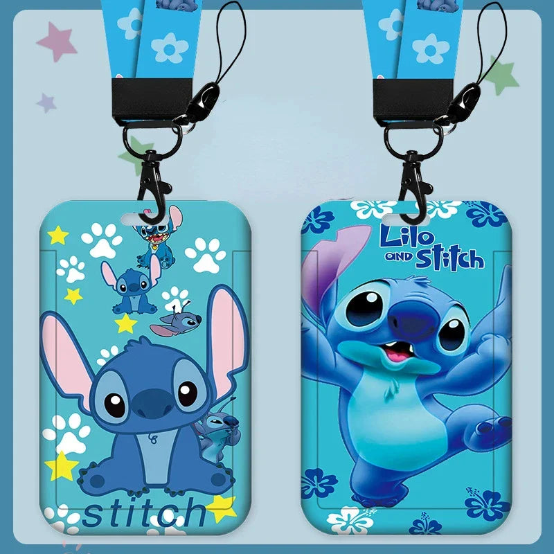 Disney Anime Kawaii Stitch Badge Holder & Lanyard for Kids