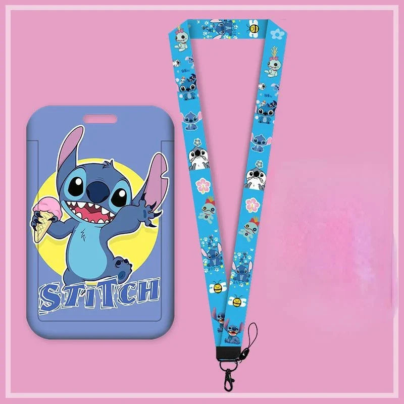 Disney Anime Kawaii Stitch Badge Holder & Lanyard for Kids