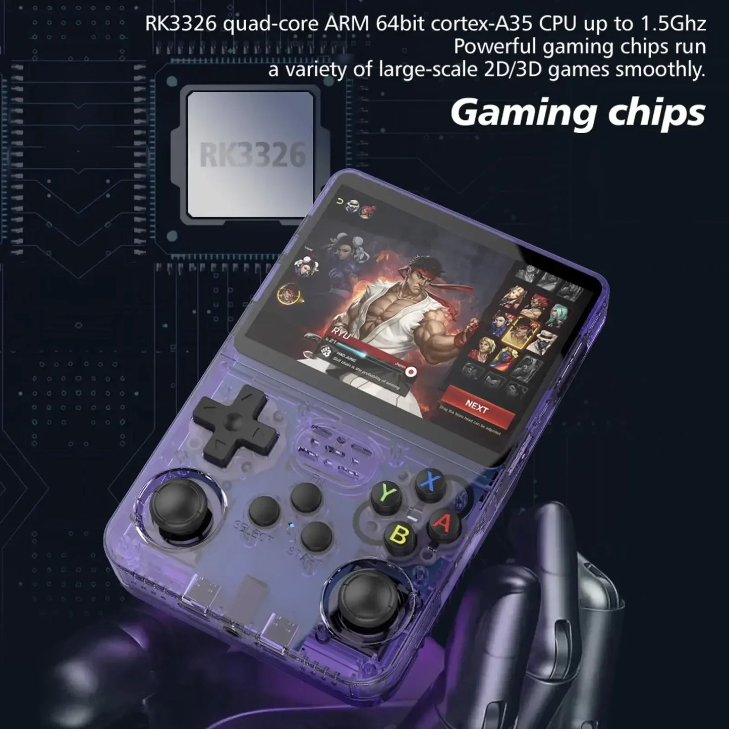 R36S Handheld Game Console with 3.5-Inch IPS, 20,000 Games, Arkos System