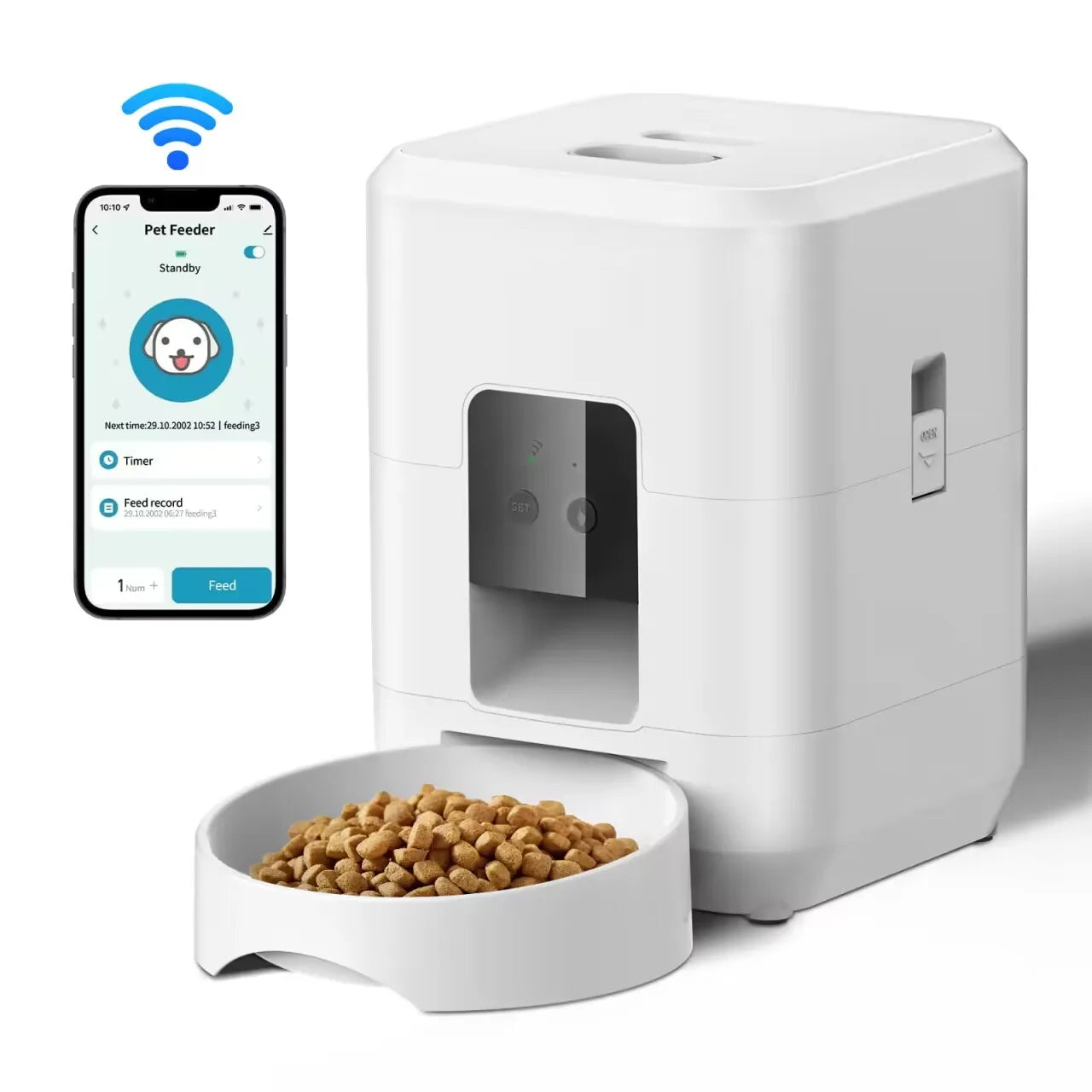 Smart Pet Feeder Automatic Dispenser for Cats and Dogs with Timed Feeding