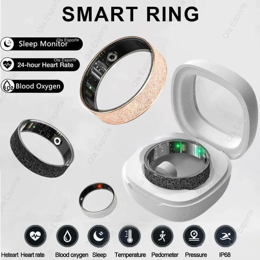 Smart Ring with Charging Case - Health & Sleep Monitor, Waterproof, Multi-sport Mode
