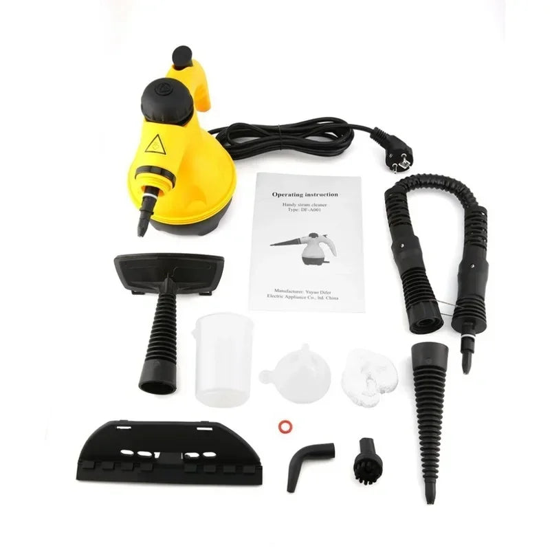 High Temperature Multi Purpose Steam Cleaner with 9 Accessories for Carpets, Curtains, and Car Seats