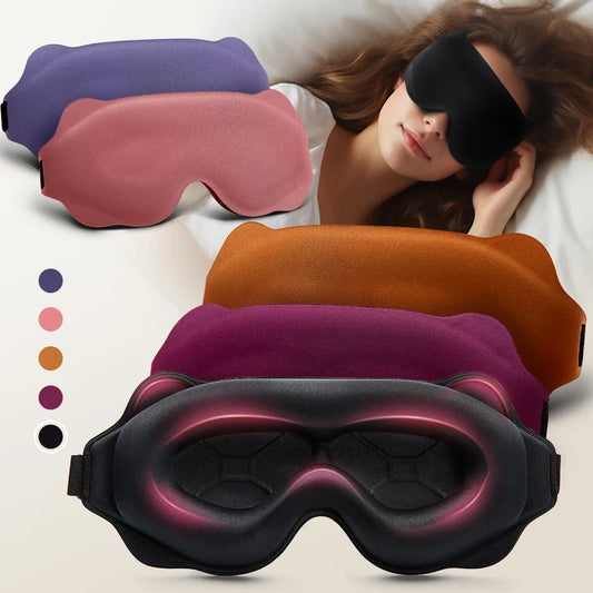 3D Sleeping Mask - Light Blocking, Soft Eye Mask for Travel & Sleep