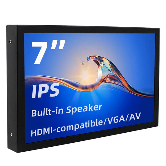 7 Inch Portable Display - IPS LCD, HDMI/VGA/AV Input, DC Type-C Power