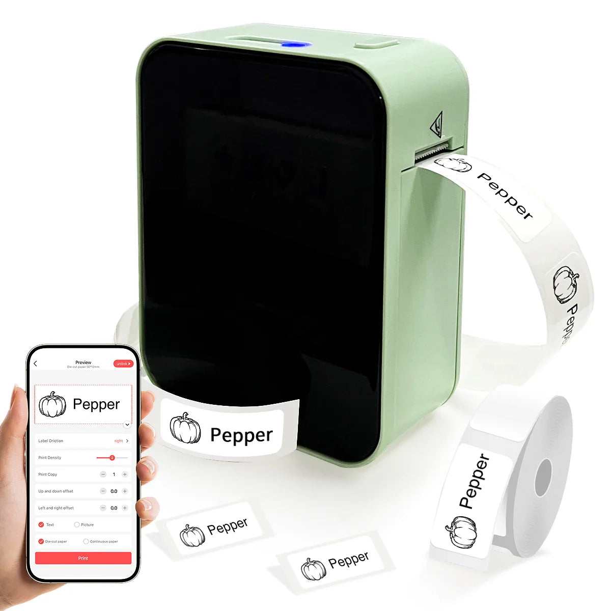 Marklife Mini Bluetooth Thermal Label Printer - Compact & Portable Ink-Free Sticker Maker