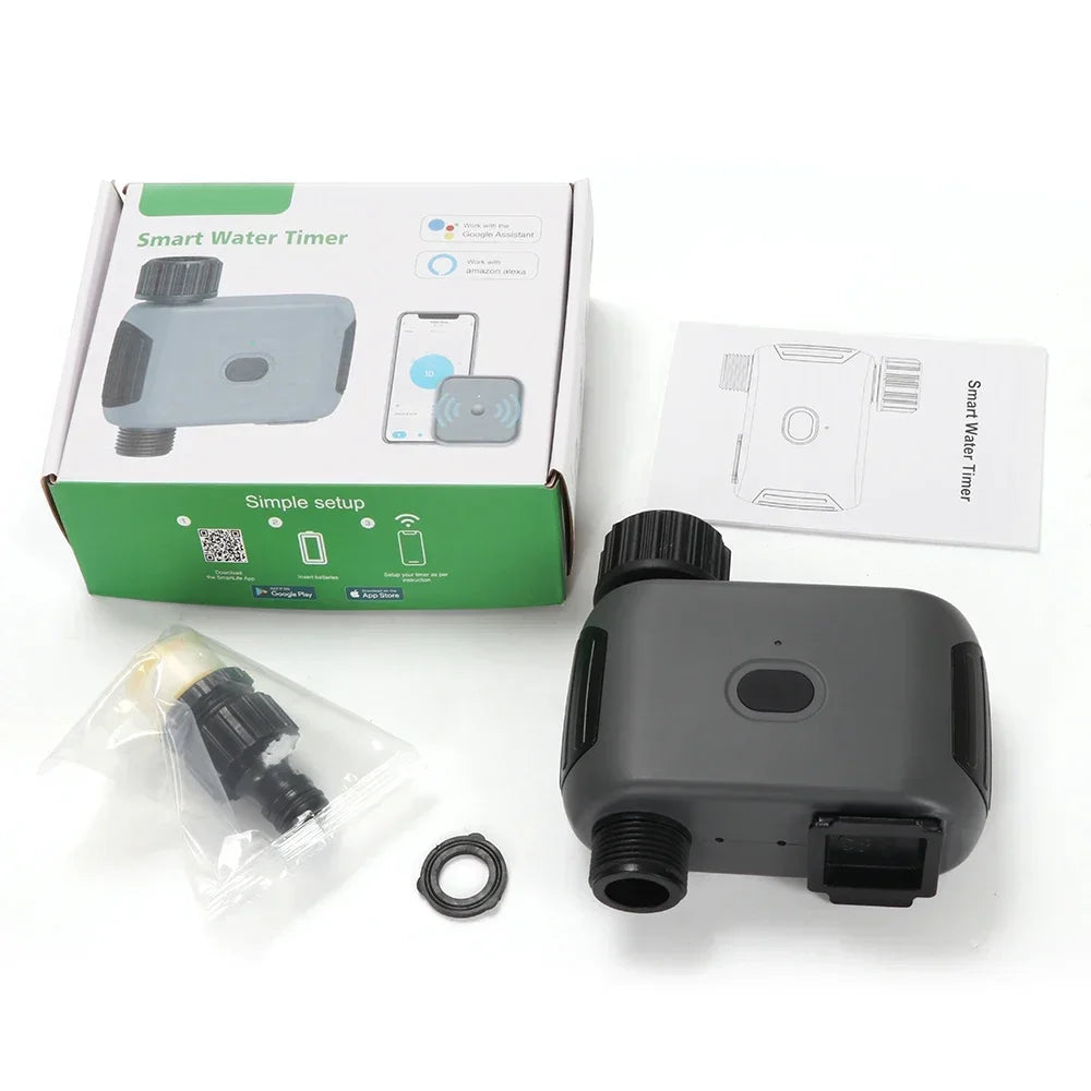 Smart Tuya Bluetooth Garden Water Timer - Alexa Compatible, Rain Delay, Automatic Irrigation